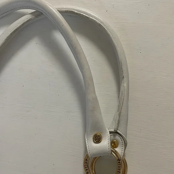 Marino Orlandi large imprinted white brown shoulder bag/ tote - Picture 13 of 16